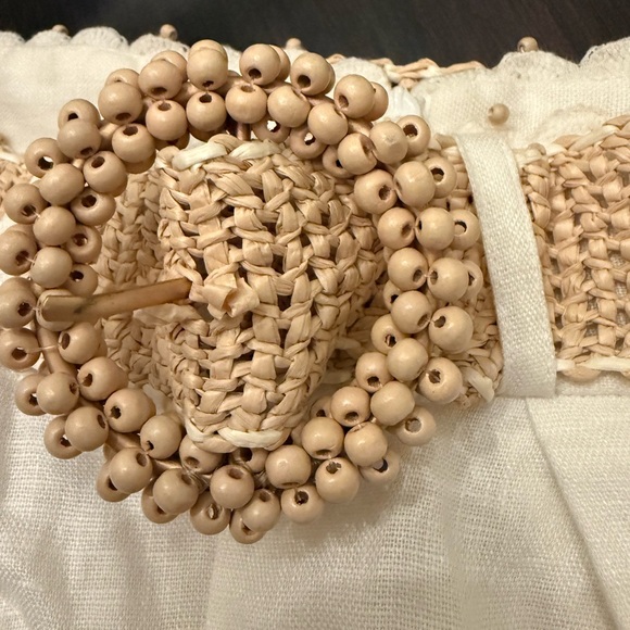 Rhiannon Tuck Short in Ivory With Beige Woven Belt by Zimmermann Size 0 - Picture 10 of 12